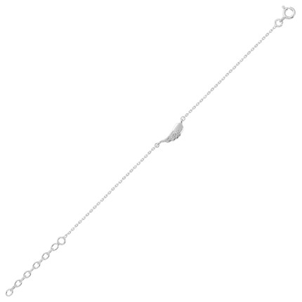 Pulseira em prata com asa 15+2CM