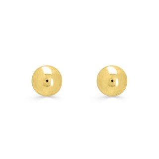 Pendientes bolas de oro amarillo 18K con cierre de presión
