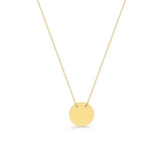Collar de oro amarillo 9K con colgante chapa redonda