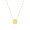 Collar de oro amarillo 9K con colgante chapa cuadrada