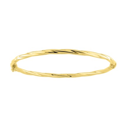Pulseira retorcida em ouro amarelo 9K rígida