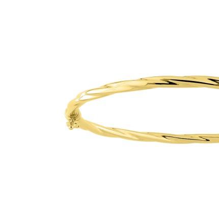 Pulseira retorcida em ouro amarelo 9K rígida