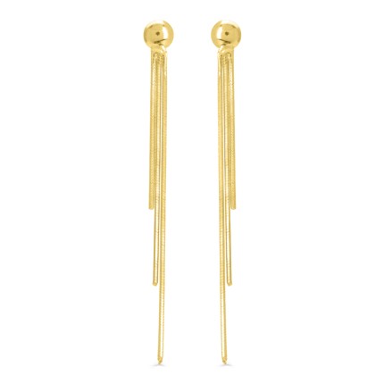 Pendientes de oro amarillo de 18K 3 cadenas asimétricas