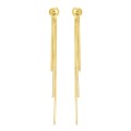 Pendientes de oro amarillo de 18K 3 cadenas asimétricas