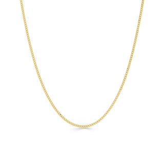 Fio em ouro amarelo 18K gourmet diamantada de 40 cm