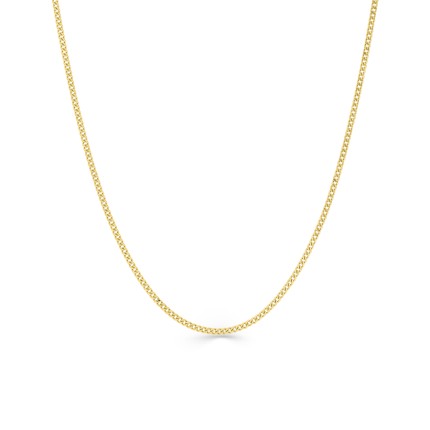 Cadena de oro amarillo de 18K gourmette diamantada de 40 cm