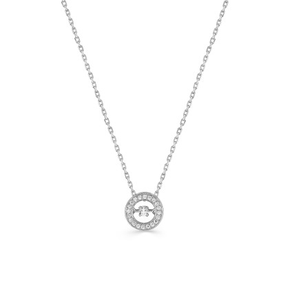 Collar de plata con círculo y circonita Oro Vivo