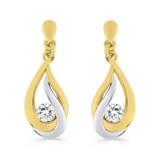 Brincos banhados em ouro com zircônia Oro Vivo