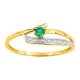 Anillo de oro amarillo de 9K con esmeralda