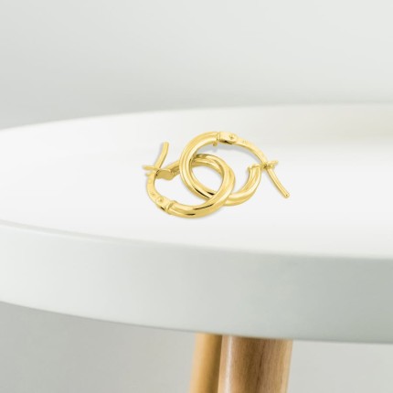 Argolas entrelaçadas em ouro amarelo 9 kt de 8x 2mm