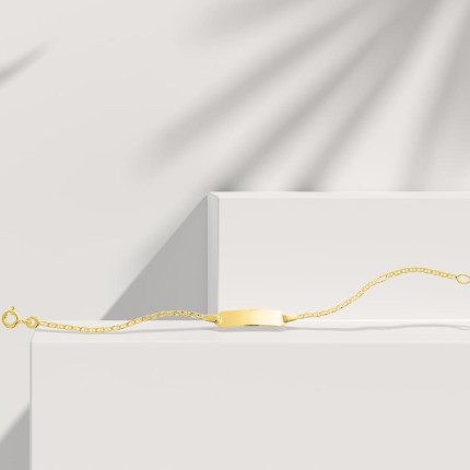Pulseira em ouro amarelo 9K identidade de bebés 13CM