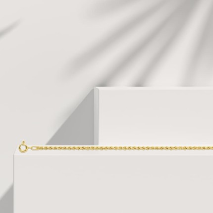 Corrente em ouro amarelo 9K cordão 2 mm