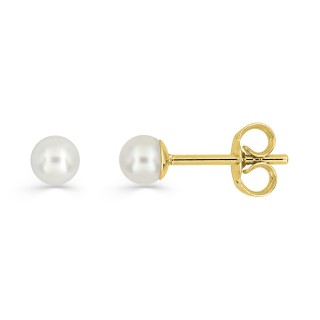 Brincos em ouro 18K com pérola cultivada de 3mm