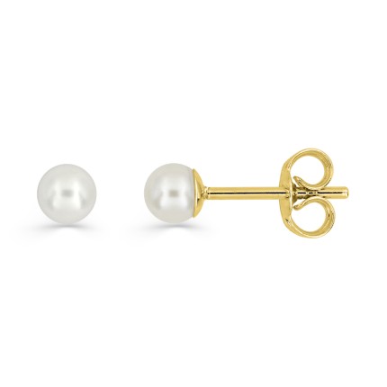 Brincos em ouro 18K com pérola cultivada de 3mm