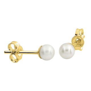 Brincos em ouro 18K com pérola cultivada de 3mm