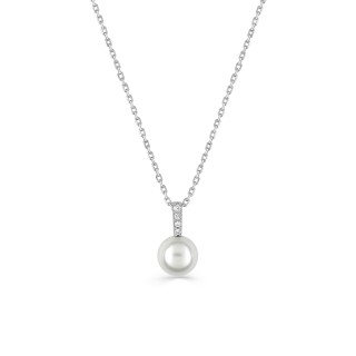 Collar de plata de 42 cm con 4 circonitas