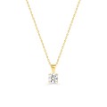 Colar plaqueado a ouro 4 garras zircónia 6MM 42CM