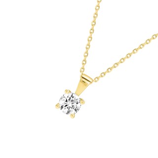 Colar plaqueado a ouro 4 garras zircónia 6MM 42CM