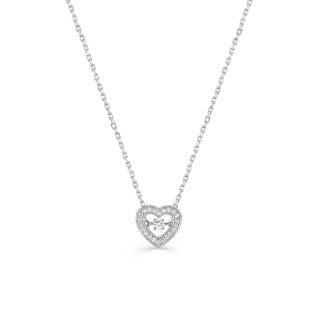 Colar de prata coração com zircónia 40+3 CM