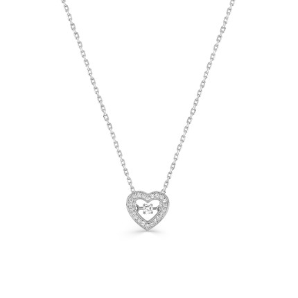 Colar de prata coração com zircónia 40+3 CM