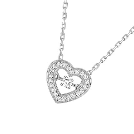 Colar de prata coração com zircónia 40+3 CM