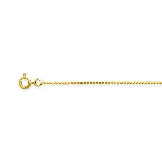 Collar de cadena veneciana chapada en oro de 1,00 mm