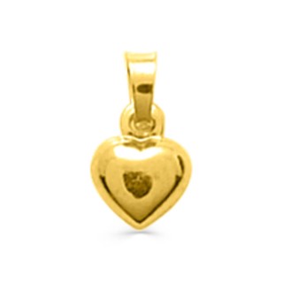 Colgante corazón redondo de oro amarillo de 18K 5 x 10 mm