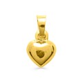 Colgante corazón redondo de oro amarillo de 18K 5 x 10 mm
