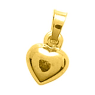 Pendente coração redondo em ouro amarelo de 18K 5 x 10 mm