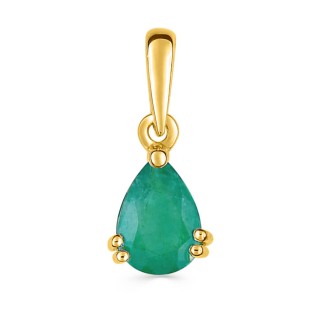 Pendente em ouro amarelo de 18K e esmeralda
