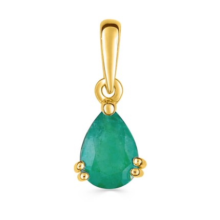 Pendente em ouro amarelo de 18K e esmeralda