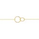 Pulseira banhada a ouro com dois anéis entrelaçados