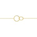 Pulsera chapada en oro con dos anillos entrelazados