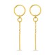 Pendientes colgantes chapados en oro con cadena forçat y bastón de 15 mm