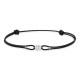 Pulseira em ouro branco de 18K com zircónia e cordão ajustável