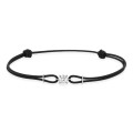 Pulsera de oro blanco de 18K con circonita y cordón ajustable