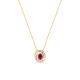 Collar de oro amarillo de 9K, rubí y circonitas