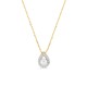 Collar de oro amarillo de 9K, circonitas y perla cultivada de agua dulce