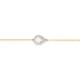 Pulsera de oro amarillo de 9K, circonitas y perla cultivada de agua dulce