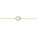 Pulsera de oro amarillo de 9K, circonitas y perla cultivada de agua dulce