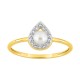 Anillo de oro amarillo de 9K, circonitas y perla cultivada de agua dulce