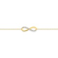 Pulsera infinita de oro amarillo 9K y circonitas