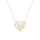 Collar corazón de oro amarillo 9K y motivos recortados de fantasía