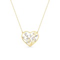 Collar corazón de oro amarillo 9K y motivos recortados de fantasía