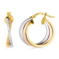 Pendientes criollos tricolor de oro de 9K