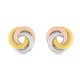 Brincos em ouro tricolor 9 kt rosetón
