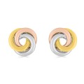 Brincos em ouro tricolor 9 kt rosetón