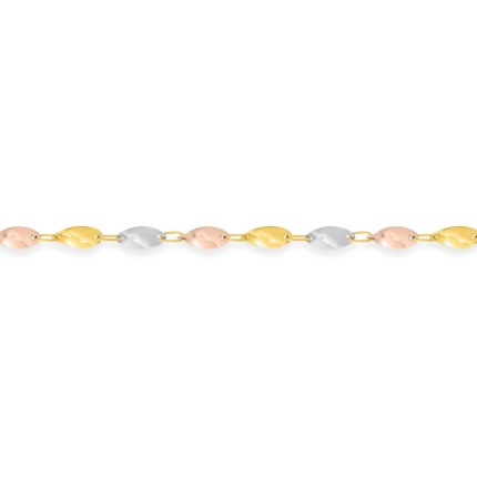 Pulseira ou colar de ouro tricolor 18K