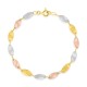 Pulseira ou colar de ouro tricolor 18K