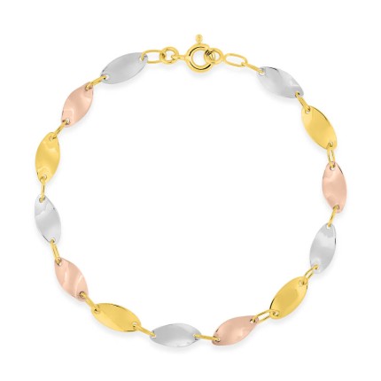 Pulseira ou colar de ouro tricolor 18K